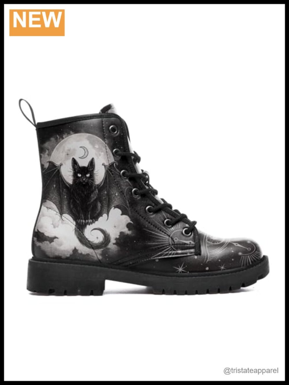 Gothic Combat Ankle Boots Women Men Faux Leather Lace-Up Punk Rock Vegan Booties
